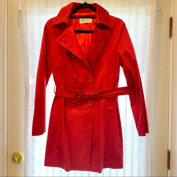 Max Mara Red Trench Coat size small - Picture 7 of 12